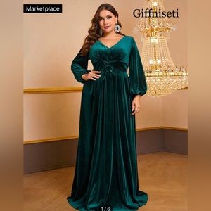 Giffniseti Velvet Corset Maxi Dress - 2X